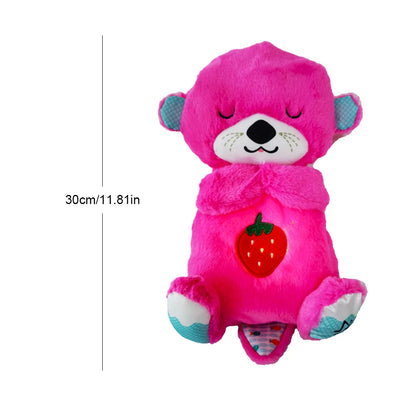 30cm Plush Animal Sleep Companion with Breathing Movement Cute Sleeping bear Toy Music Appease Toys Newborn Baby Gift