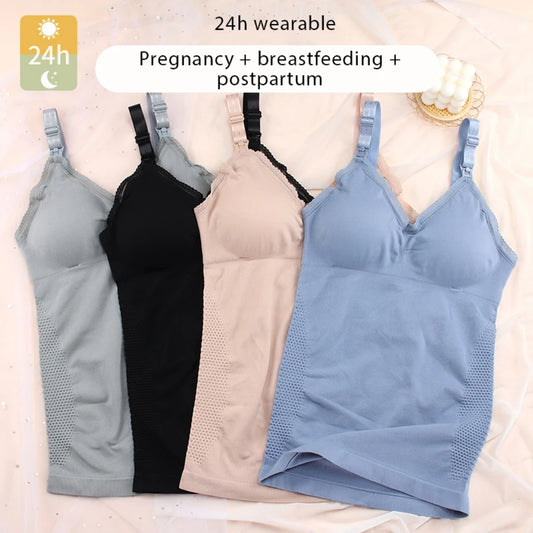 Soutien-gorge d'Allaitement en Dentelle avec Bouton Supérieur pour Femme Enceinte, Sous-vêtement d'Allaitement Maternel, Camisole de Grossesse