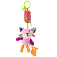 Jouet d'Éveil Sensoriel Bébé - Hochet Suspendu en Peluche | Jouet Musical et Apprentissage Doux pour Poussette, Lit, Berceau - le coffre a jouets- chat 026