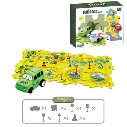 Puzzle de piste de voiture – Jouet éducatif et amusant pour enfants 🚗✨