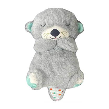 Baby Breathing Bear Baby Soothing Otters Plush Doll Toy Baby Kid Soothing Music Sleeping Companion Sound and Light Doll Toy Gift