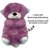 Jouet Apaisant en Peluche pour Bébé - Ours Respirant avec Musique, Lumières et Sons | Compagnon de Sommeil Doux - le coffre a jouets- Loutre pourpre / 30CM