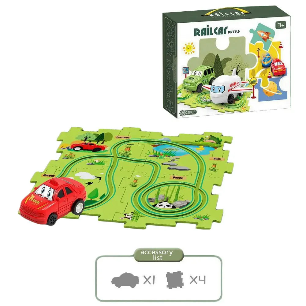 Puzzle de piste de voiture – Jouet éducatif et amusant pour enfants 🚗✨