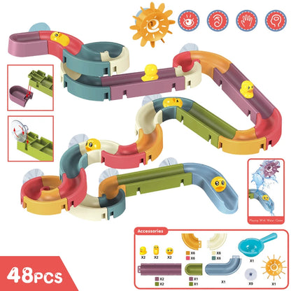 Jouets de bain muraux pour bébé – Pistes aquatiques avec canard à remonter