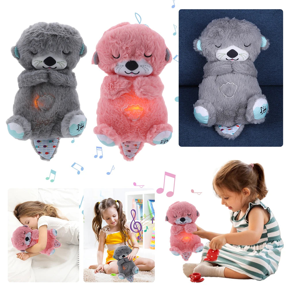 30cm Plush Animal Sleep Companion with Breathing Movement Cute Sleeping bear Toy Music Appease Toys Newborn Baby Gift