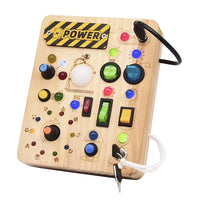 Planche occupée Montessori LED - Jouet éducatif & sensoriel en bois