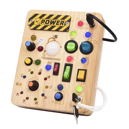 Planche occupée Montessori LED - Jouet éducatif & sensoriel en bois