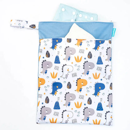 Mod YFlute-Sac à couches sèches imperméable réutilisable avec poignée, 2 poches, imprimé dessin animé, 30x40cm