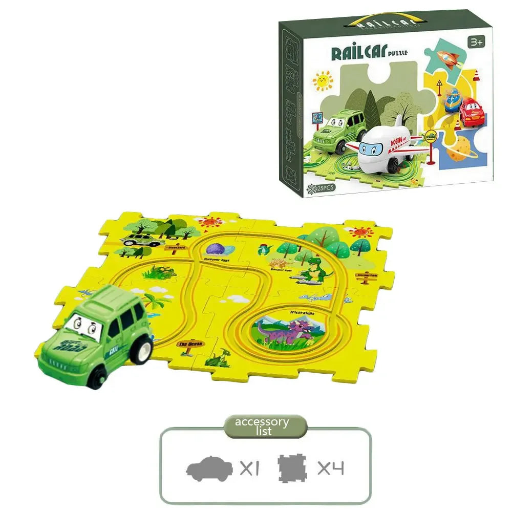 Puzzle de piste de voiture – Jouet éducatif et amusant pour enfants 🚗✨