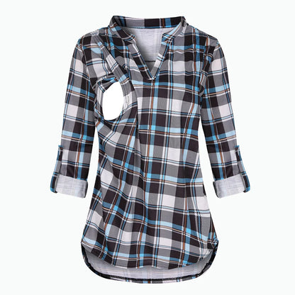 T-shirt d'Allaitement à Manches sulfet Col en V pour Femme Enceinte, Vêtement en Y Solide