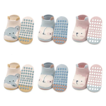 Chaussettes sol bébé garçon/fille – Coton respirant et anti-glisse