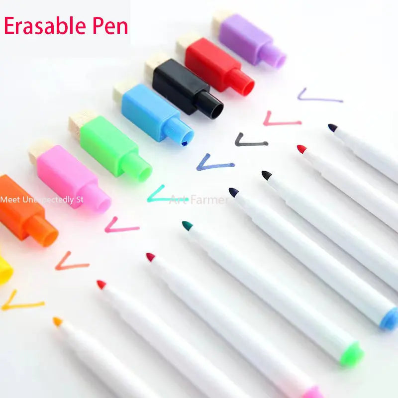 Cahier de Calligraphie Réutilisable Montessori - Kit Magique - le coffre a jouets- 4 livres avec 8 stylos