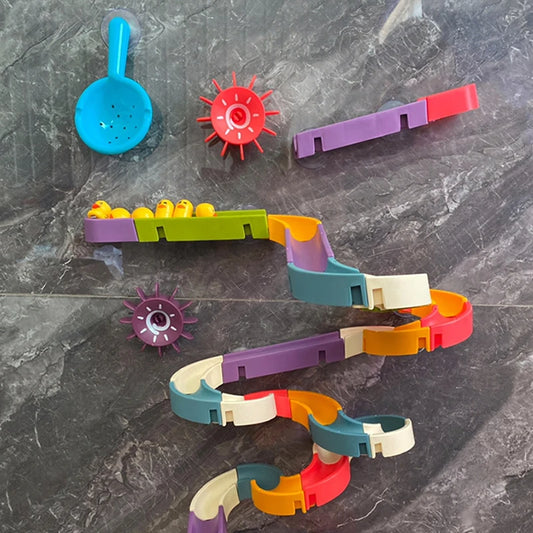 Jouets de bain muraux pour bébé – Pistes aquatiques avec canard à remonter