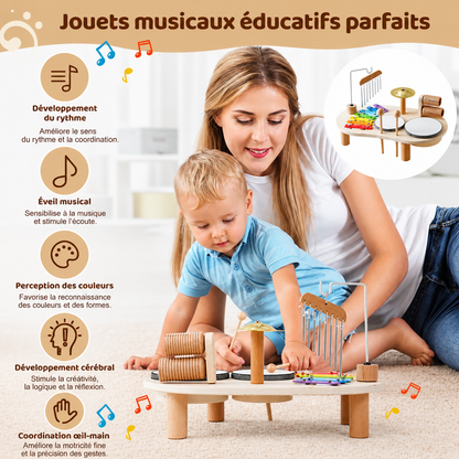 Jouets Montessori en bois pour bébé :  éveil musical en douceur