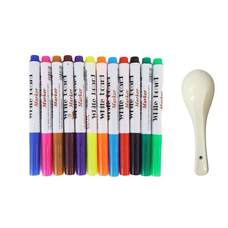 ColorsMagical™ - Stylo magique pour peinture à l'eau. - le coffre a jouets- 12 couleurs avec cuillère.
